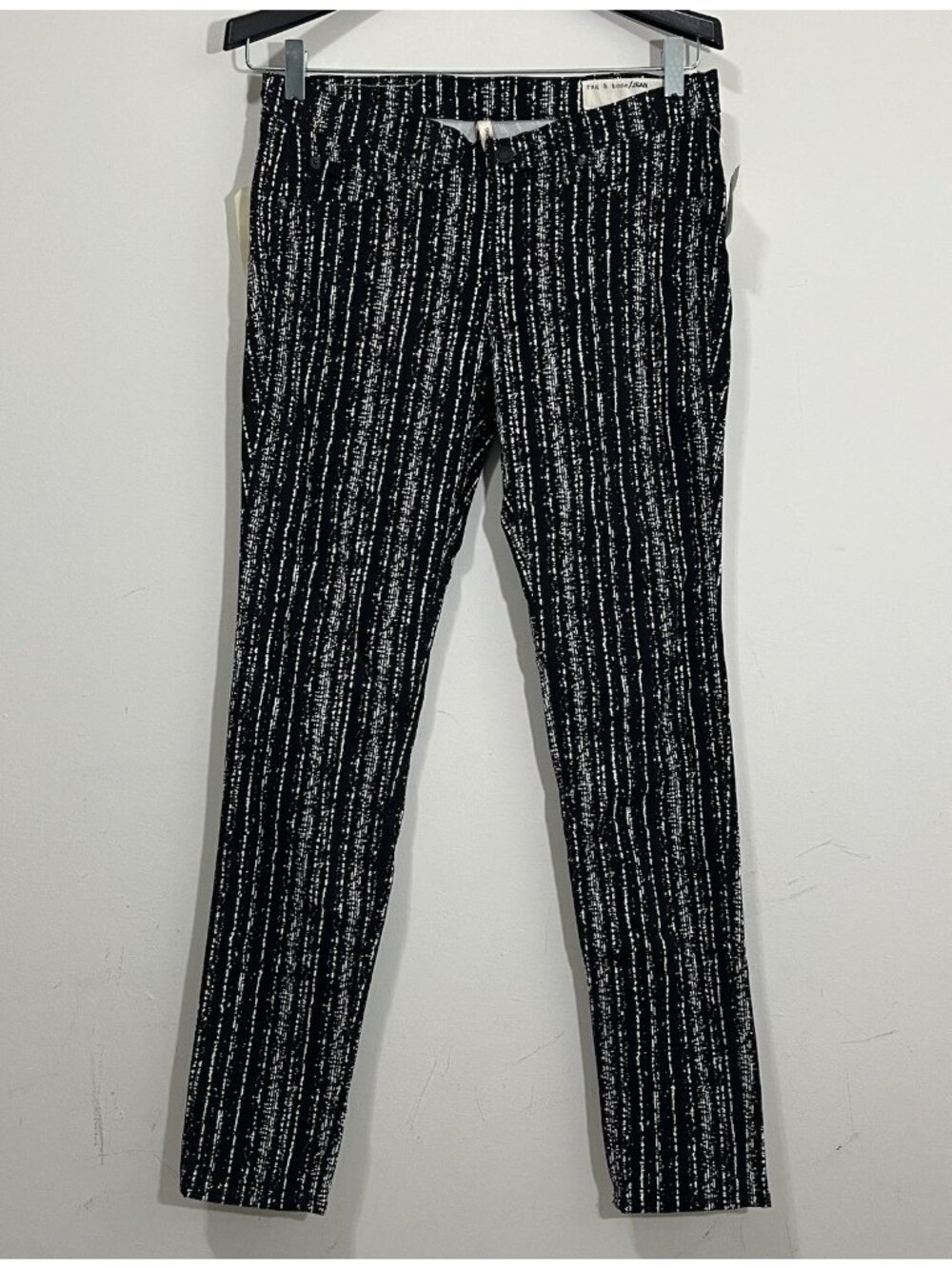 NWT Rag & Bone/JEAN Print Jeans Legging Ponte Sz 30 Black Skinny Jegging Stretch